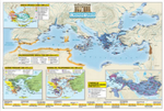 Planisfero 345-Antica Grecia carta murale storica-il Mondo Greco cm 140x100